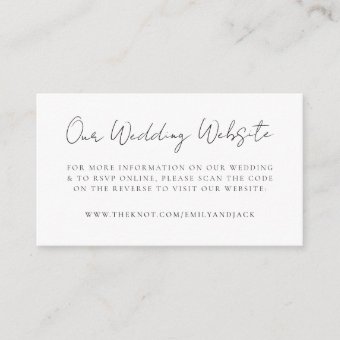 Wedding Website | Elegant Chic RSVP QR Code Enclosure Card | Zazzle