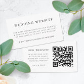 QR Code Blue And White Monogram Crest Wedding RSVP Enclosure Card