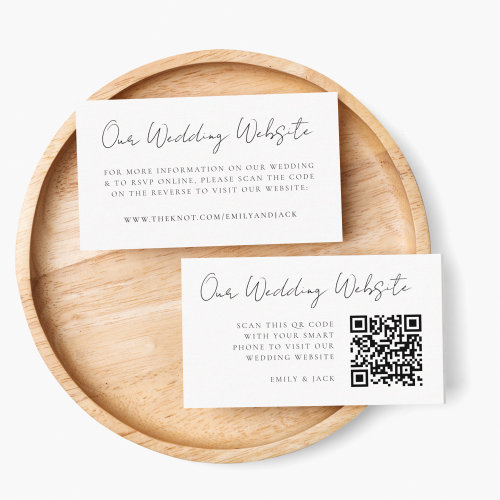Wedding Website | Elegant Chic RSVP QR Code Enclosure Card