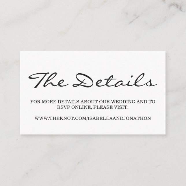 Wedding Website Enclosure Card (Front)