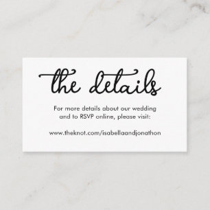 Wedding Website Enclosure Card