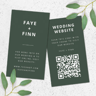 Wedding Website Enclosure Card   Green RSVP Insert