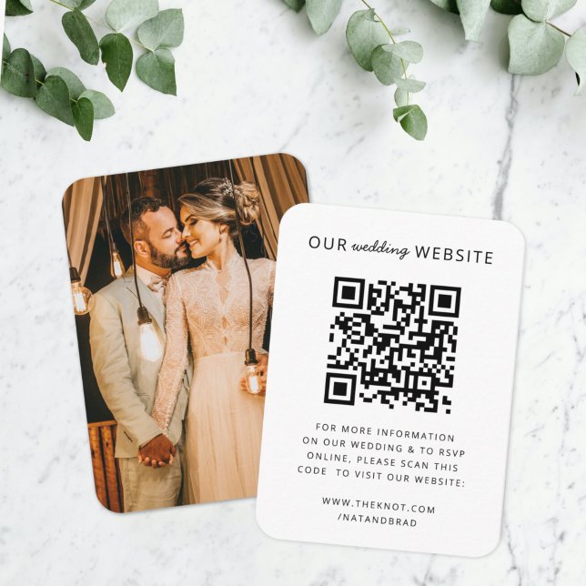 Wedding Website Enclosure Card | QR Code RSVP (Direct guests seamlessly to your wedding website using this QR code photo enclosure card)
