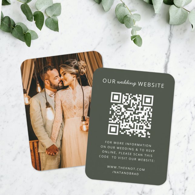 Wedding Website Enclosure Card | QR Code RSVP (Direct guests seamlessly to your wedding website using this QR code photo enclosure card)