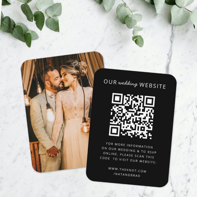 Wedding Website Enclosure Card | QR Code RSVP (Direct guests seamlessly to your wedding website using this QR code photo enclosure card)