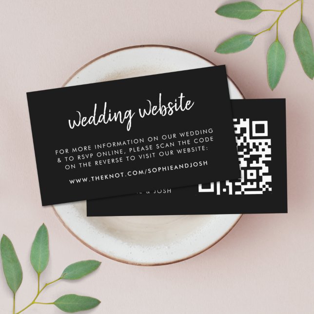 Wedding Website Enclosure Card | RSVP Insert Cards (Modern minimal wedding website QR code enslosure cards - elegant, simple, and easily customizable)