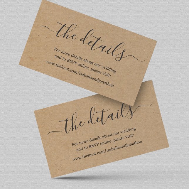 Wedding Website Enclosure Card - Rustic Kraft (Creator Uploaded)