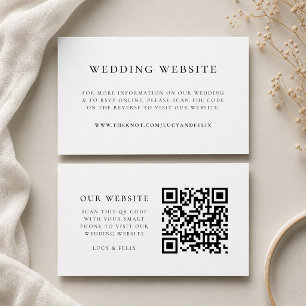 Wedding Website Enclosure Card   Smart RSVP Insert