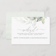 Wedding Website Gold Greenery Business Card at Zazzle