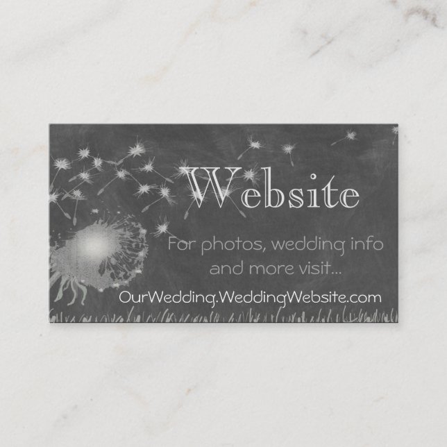 Wedding Website Information Chalkboard Enclosure Card (Front)