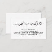 Wedding Website Insert Card - Classic Script (Front/Back)