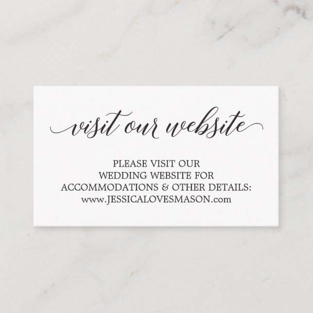 Wedding Website Insert Card - Classic Script (Front)
