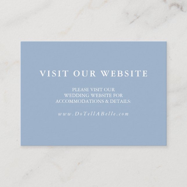 Wedding Website Insert Card Dusty Blue (Front)