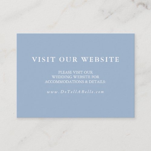 Wedding Website Insert Card Dusty Blue