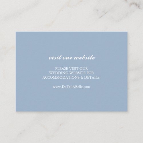 Wedding Website Insert Card Dusty Blue