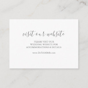 Wedding Website Insert Card Dusty Blue Script
