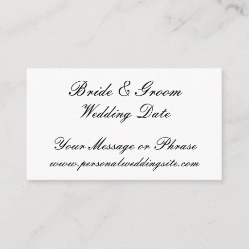 Customizable Wedding Website Insert Card for Invitations Business Card Template