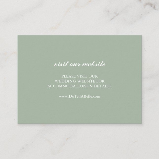 Wedding Website Insert Card Green (Front)