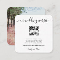 Wedding Website Insert Card QR CODE photo on back