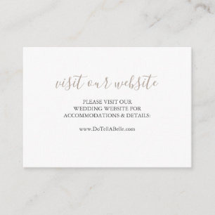Wedding Website Insert Card Sandy Beige Script