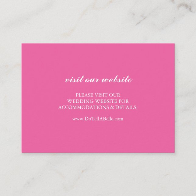 Wedding Website Insert Card Simple Fuchsia (Front)