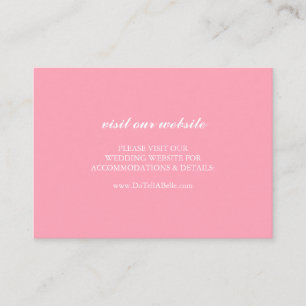 Wedding Website Insert Card Simple Pink