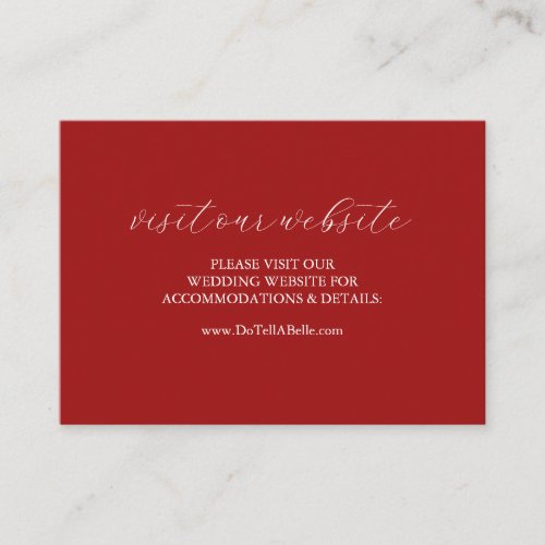 Wedding Website Insert Card Winter Berry Red