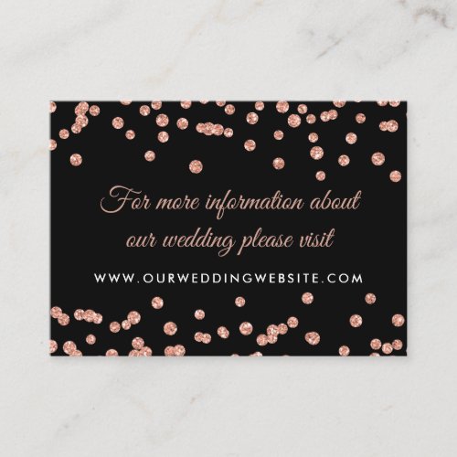 Wedding Website Insert Rose Gold Glitter Confetti