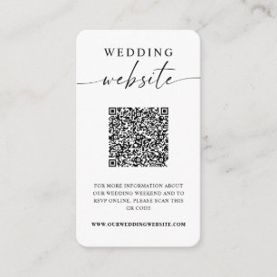 Wedding Website Minimalist QR Code Photo Enclosure Card