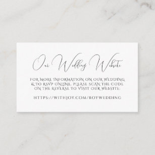 Wedding Website Modern Chic RSVP QR Code Enclosure Card