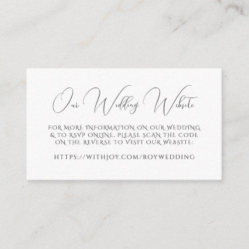 Wedding Website Modern Chic RSVP QR Code Enclosure Card
