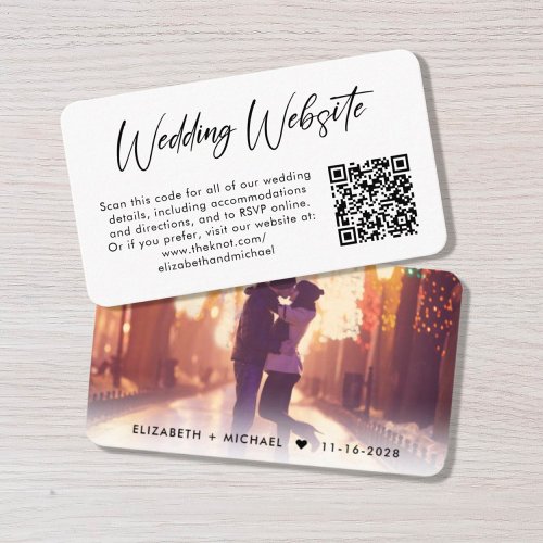 Wedding Website Photo QR Code Enclosure Card