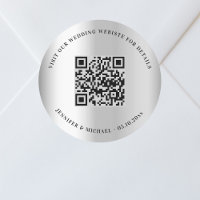 Wedding website QR code details rsvp silver
