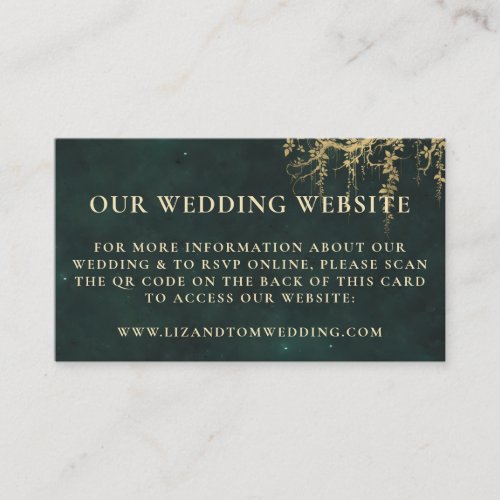 Wedding Website QR Code Enchanted Forest Boughs Enclosure Card