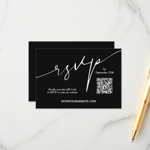 Wedding Website QR Code Enclosure Card