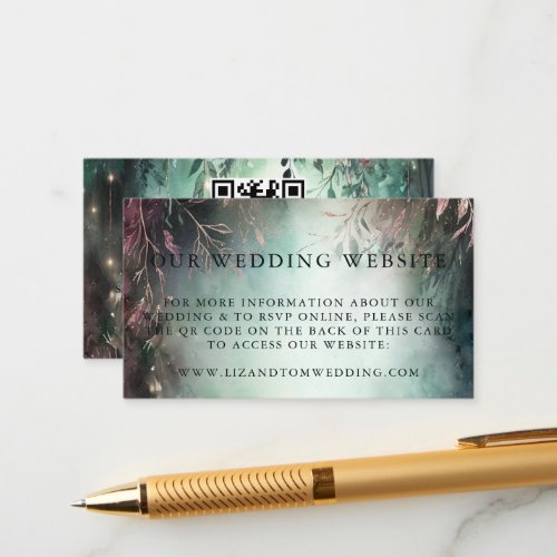 Wedding Website QR Code Magical Forest Wedding Enclosure Card