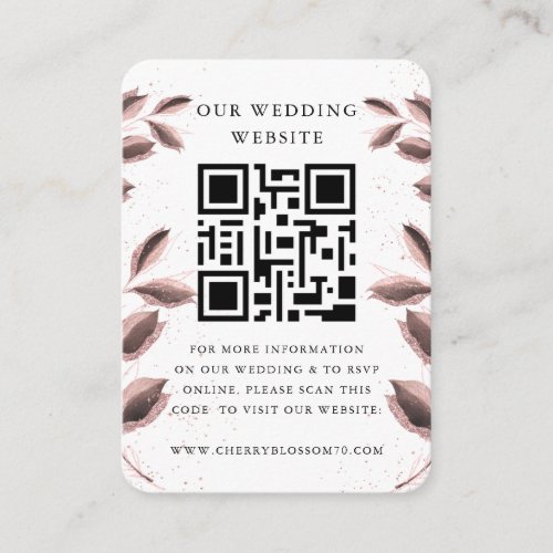 Wedding Website  QR Code Minimalist Photo RSVP En Enclosure Card