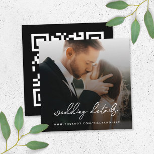 Wedding Website QR Code Minimalist Photo RSVP Enclosure Card