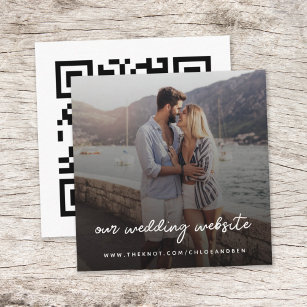 Wedding Website   QR Code Minimalist Photo RSVP Enclosure Card