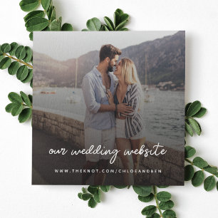 Wedding Website QR Code Minimalist Photo RSVP Enclosure Card