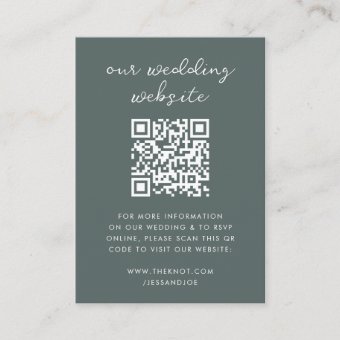 Wedding Website | QR Code Minimalist Photo RSVP Enclosure Card | Zazzle