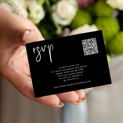 Wedding website QR code minimalist wedding RSVP Enclosure Card