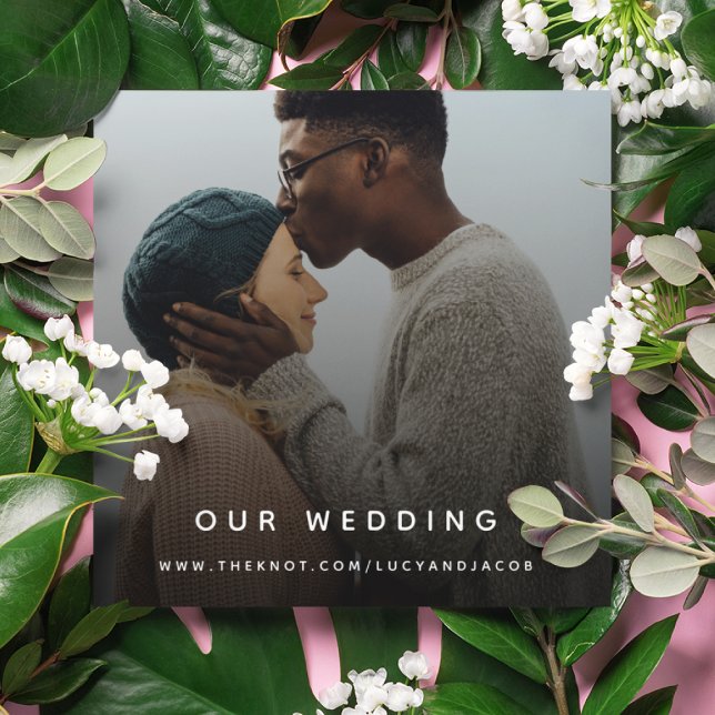 Wedding Website | QR Code Modern Photo RSVP Enclosure Card (Creator Uploaded)