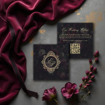 Wedding Website QR Code Moody Vintage Victorian
