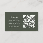 Wedding Website | QR Code Olive Green Minimalist Enclosure Card | Zazzle