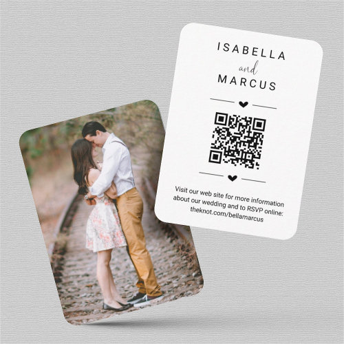Wedding Website QR Code Photo _ Registry RSVP etc Enclosure Card