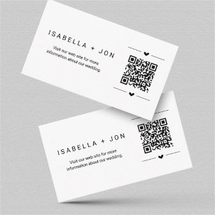 Wedding Website QR Code - Registry Details RSVP Enclosure Card