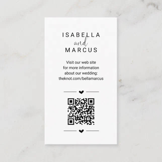 Wedding Website QR Code - Registry Details RSVP Enclosure Card | Zazzle