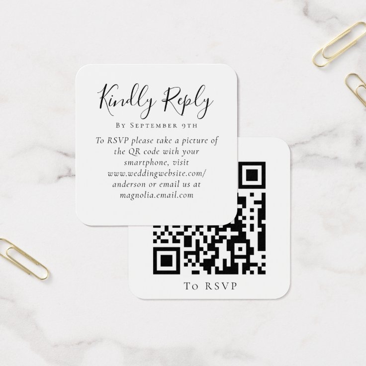 Wedding Website QR Code RSVP | Zazzle