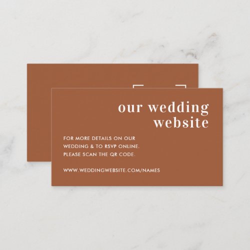 Wedding Website  QR Code Scan Enclosure Card